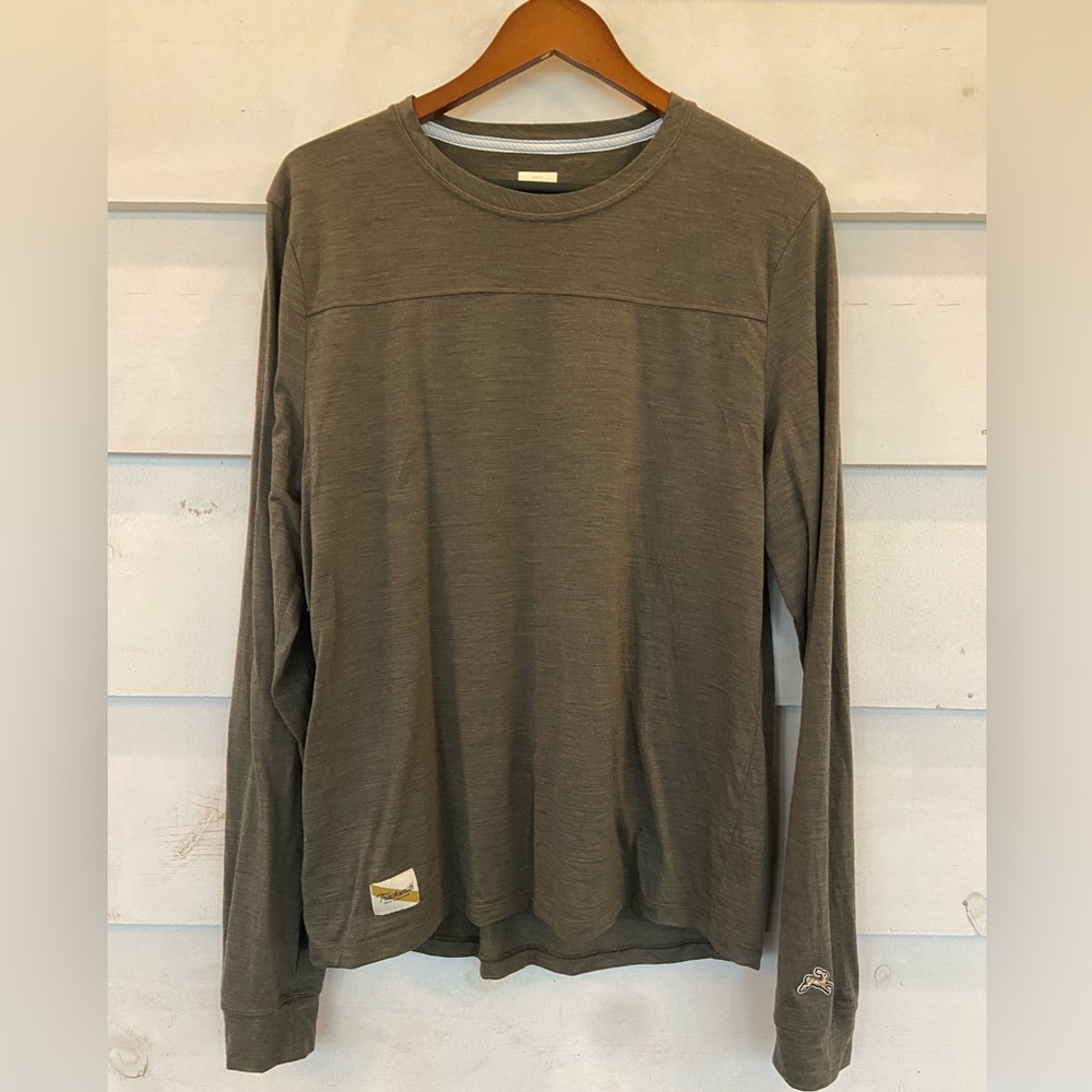 Tracksmith Harrier Long Sleeve Merino Shirt In Tamarind Heather Size XL